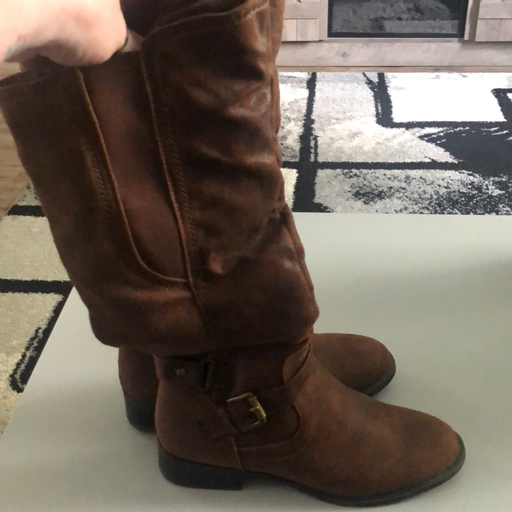 Womens brown half zip boots size 7